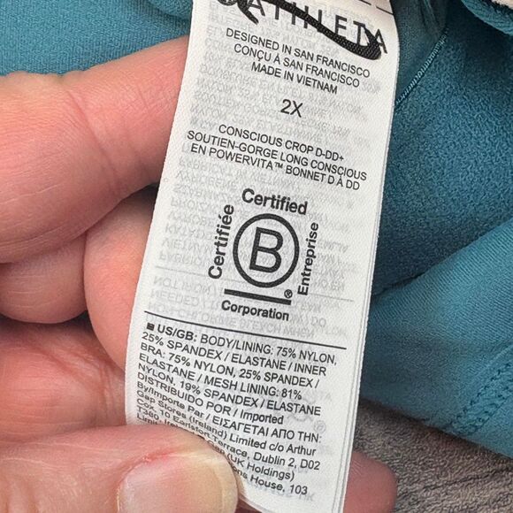 Athleta Conscious Crop Longline Sports Bra — PowerVita Fabric (Size 2X, D-DD+) - Picture 4 of 4